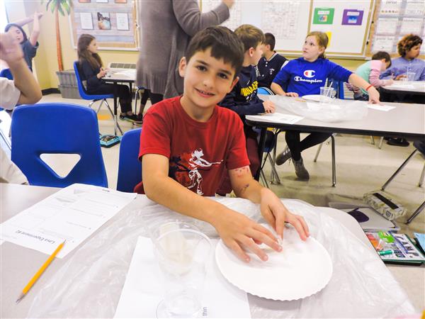 Students conducting a lab experiment. 